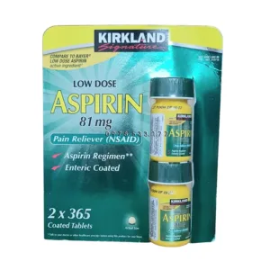 Low Dose Aspirin 81mg Kirkland 2 chai x 365 viên - Dự phòng thứ phát nhồi máu cơ tim và đột quỵ