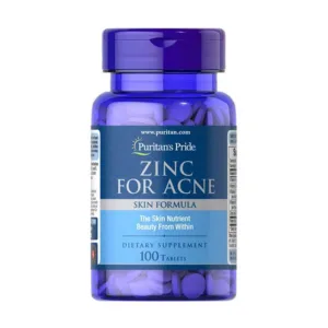 Viên uống trị mụn Zinc For Acne Puritan’s Pride 100 viên