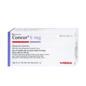Concor 5mg Merck - Điều trị tăng huyết áp, đau thắt ngực (30 viên)