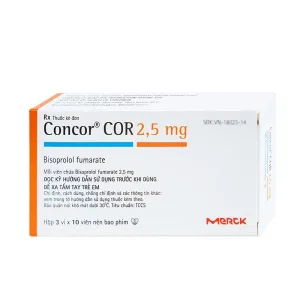 Concor Cor 2.5mg Merck - Điều trị suy tim mãn tính (3 vỉ x 10 viên)