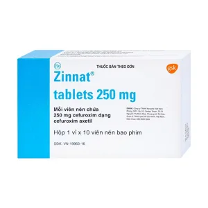 Zinnat 250mg GSK - Điều trị nhiễm khuẩn (1 vỉ x 10 viên)