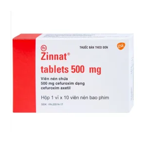 Zinnat 500mg GSK – Điều trị nhiễm khuẩn (1 vỉ x 10 viên)