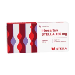 Irbesartan Stella 150mg - Điều trị tăng huyết áp, bệnh thận do tiểu đường (2 vỉ x 14 viên)